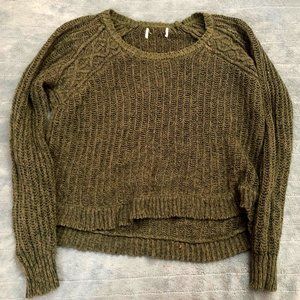 green knit sweater